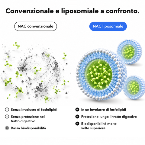 NAC Liposomiale: Convenzionale e liposomiale a confronto