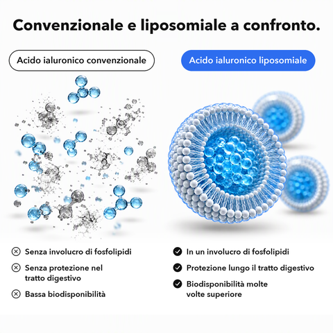 Acido Ialuronico Liposomiale: Convenzionale e liposomiale a confronto