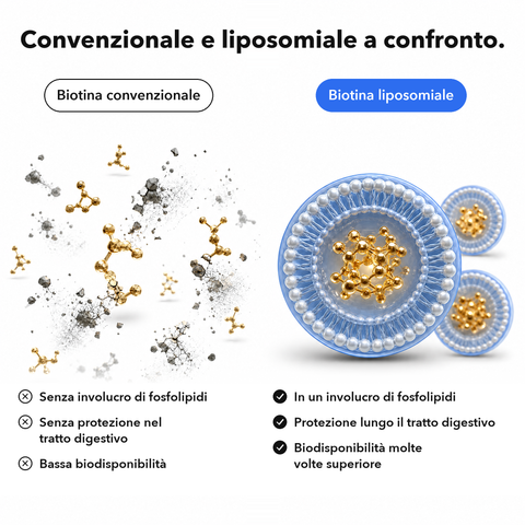 Biotina Liposomiale: Convenzionale e liposomiale a confronto