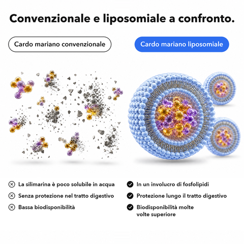 Estratto di Cardo Mariano Liposomiale: Convenzionale e liposomiale a confronto