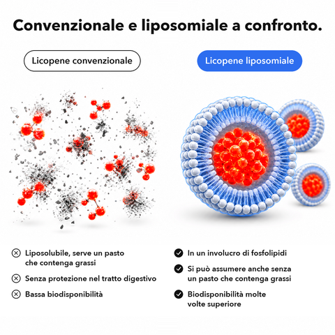 Licopene Liposomiale: Convenzionale e liposomiale a confronto
