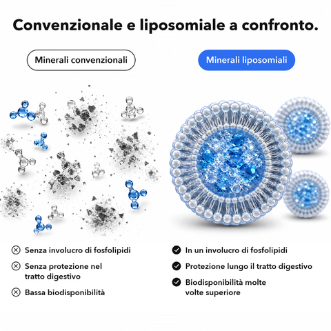 Multiminerale Liposomiale: Convenzionale e liposomiale a confronto