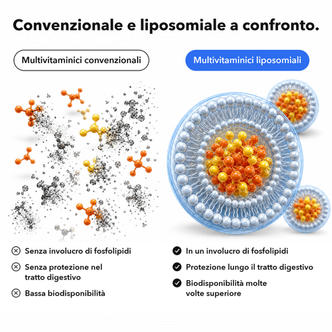 Multivitaminico Liposomiale: Convenzionale e liposomiale a confronto