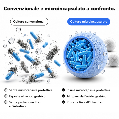 Probiotici Microincapsulati: Convenzionale e microincapsulato a confronto