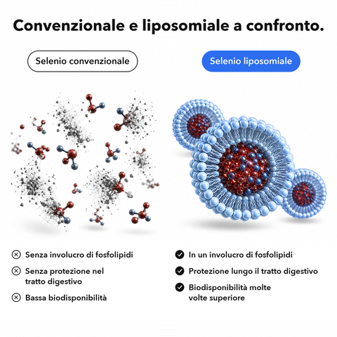 Selenio Liposomiale: Convenzionale e liposomiale a confronto