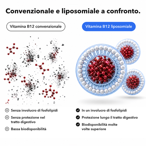 Vitamina B12 Liposomiale: Convenzionale e liposomiale a confronto