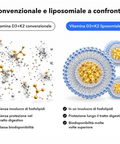 Vitamina D3+K2 Liposomiale: Convenzionale e liposomiale a confronto