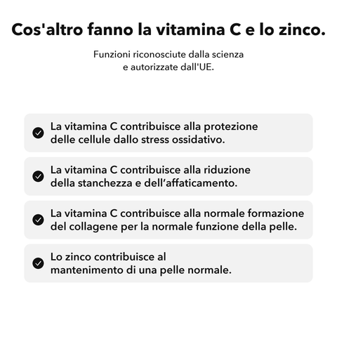 Vitamina C + Zinco Liposomiale: Cos'altro fanno la vitamina C e lo zinco