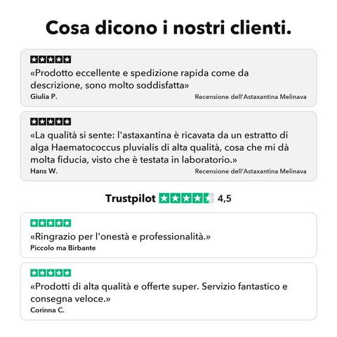 Estratto di Astaxantina Liposomiale: Cosa dicono i nostri clienti