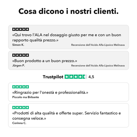 Acido Alfa-Lipoico Liposomiale (ALA): Cosa dicono i nostri clienti