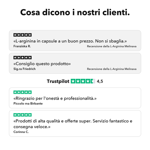 L-Arginina Liposomiale: Cosa dicono i nostri clienti