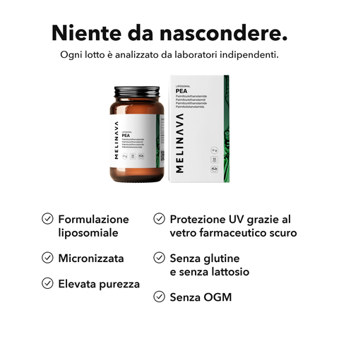 PEA Liposomiale: Niente da nascondere