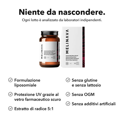 Radice di Maca Liposomiale: Niente da nascondere