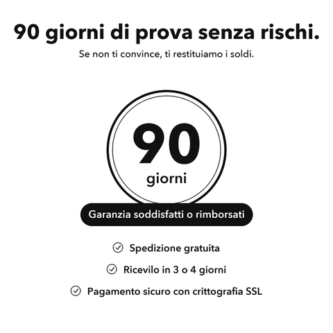 PEA Liposomiale: Garanzia soddisfatti o rimborsati di 90 giorni