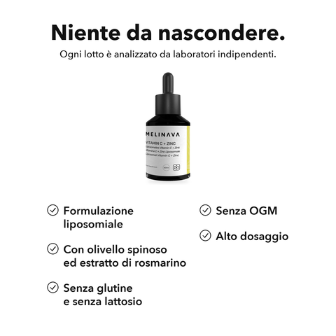 Vitamina C + Zinco Liposomiale: Niente da nascondere